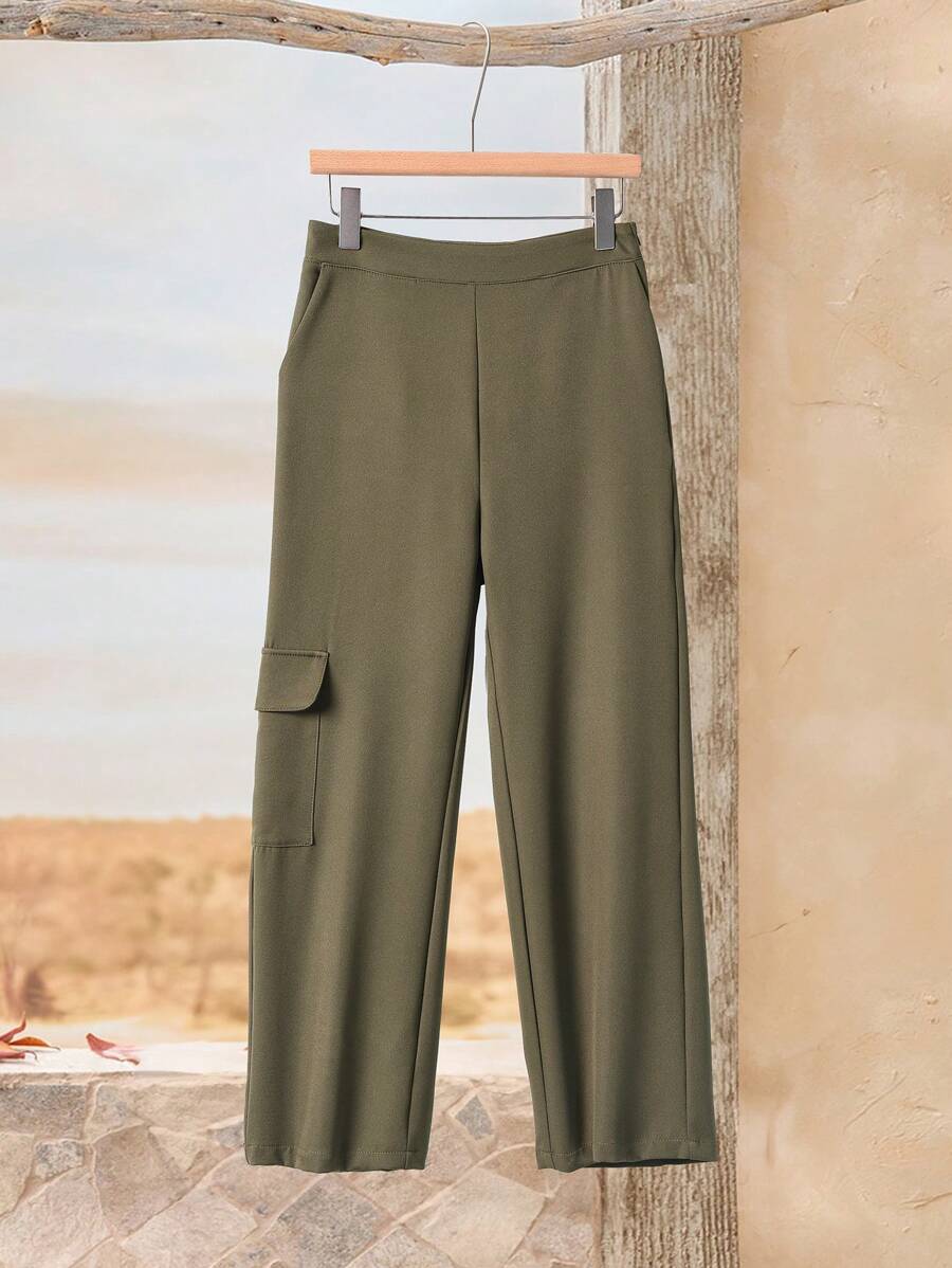 EMERY ROSE 女士休闲纯色直筒工装裤冬季