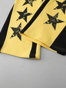 ROMWE MEN Street Life Men's Loose Hoodie & Pants Sweatsuit Tracksuit, Street Style - Yellow - View 4