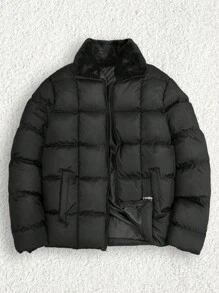 RueChic Men Basics FW Special Stitch Normal Long Regular Padded Coat - Black - View 1