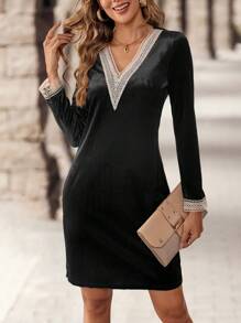 EMERY ROSE Women Short Dress, Thanksgiving Dress, Winter Women Outfits, Halloween Women Costumes, Black Homecoming Dress, Winter Dress, Fall Clothes, Fall Women Outfits, Party Women Dresses, Fall Dresses, Fall Women Dresses, Black Long Sleeve Dress, Halloween Dress
