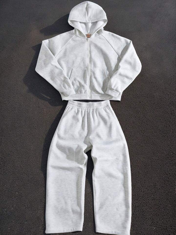 Forever 21 Men's Oversized Boxy Zip-Up Hoodies & Sweatpants