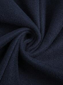 Celure 大码撞色蝴蝶结大衣，休闲时尚，适合日常穿着 - 藏蓝色 - 查看 6