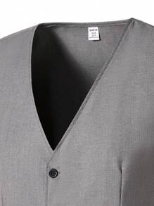 Set de 3 piezas Conjunto de vestir para chicos adolescentes, incluye: chaqueta tipo blazer + chaleco ajustado + pantalón formal, conjunto de traje elegante para cumpleaños, Navidad, boda, graduación, fiesta, presentación, evento - Gris - Ver 8