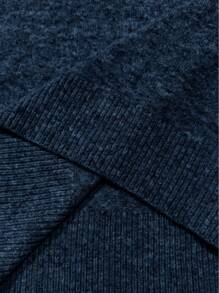 EMERY ROSE Plus Size Solid Color Crew Neck Casual Versatile Long Sleeve Sweater Knit Pullover Fall Winter - Navy Blue - View 8