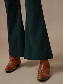 WESTFADE High Rise Lace Up Bow Cropped Flared Pants Western Nashville Outfits