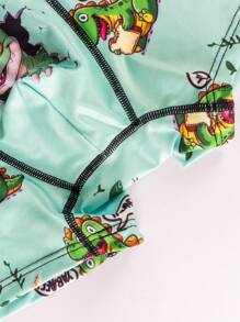 Dinosaur Digital Printed Board Shorts, Casual And Fashionable For Daily Wear - Green - View 7