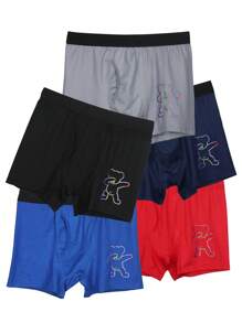 5pcs Teenagers' Quick Dry Breathable Briefs With Fly - Multicolor - View 6