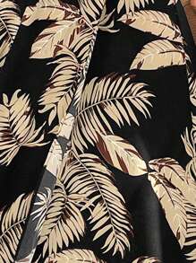 SHEIN VCAY Vestido De Tirantes Con Estampado Tropical De Plantas - Multicolor - Ver 6