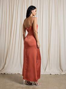 AiiRZ Cami Maxi Dress With Charm Branding - Orange - View 2