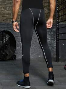 Gym Rark Leggings de sport élastiques et respirants avec imprimé lettres, style petit ami pour hommes - Noir - Voir 2
