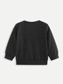 SHEIN Bộ 3 áo nỉ cổ tròn tay dài màu trơn phù hợp cho trẻ sơ sinh/trẻ mới biết đi, thích hợp cho hoạt động ngoài trời, nhà trẻ, thể thao, phù hợp cho mùa thu/đông - Nhiều màu - Xem 3