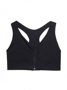 1 Stück nahtloser, drahtloser, weicher, bequemer Damen-Bustier-Träger mit Reißverschluss - Schwarz - Übersicht 6
