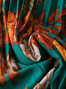 EMERY ROSE Women Floral Print Elastic Waist Pleated Casual Skirt Maxi Fall Cloth For Women - Multicolor - View 3