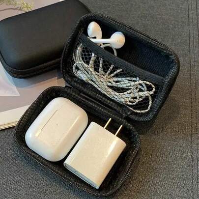 1 件便携式零钱包、耳机包、耳机便携包、USB 数据线收纳盒、收纳袋、钥匙包、数据线充电器、收纳袋、无线耳塞和耳机盒、大学宿舍必备旅行收纳袋、化妆包、度假、圣诞礼物、圣诞装饰品、秋季礼物圣诞节节日送礼、波西米亚风