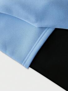 Manfinity EMRG Sudadera de cuello redondo de manga larga con bloques de color y parches, gráfico simple, para salir, regalo para amigos, esposo, novio
