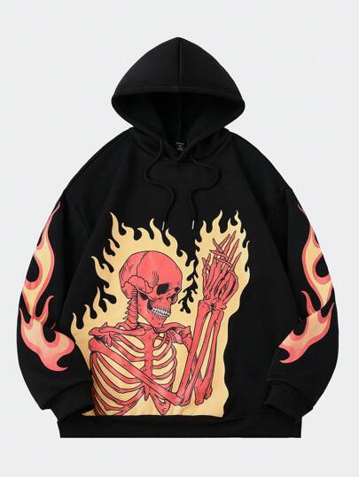 Street Life Men's Heavyweight Printed Hooded Sweatshirt, Streetwear