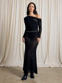 AiiRZ Mesh One Shoulder Maxi Dress