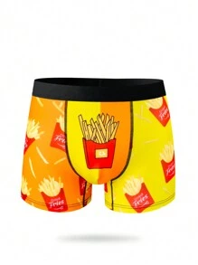 青少年男孩炸薯条图案休闲平角内裤 - 彩色 - 查看 7