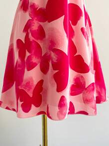 Soleia 扎染蝴蝶与花卉印花镂空腰抽绳浪漫女士休闲度假连衣裙 - 彩色 - 查看 5