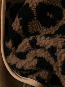 SoleilVie 女士常规夹克，豹纹，防寒，秋冬