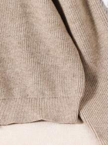 Sparklyn Tween Girls' Solid Color Minimalist Casual Cardigan For Everyday Wear - Khaki - View 6