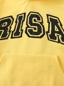 ROMWE MEN Street Life Men's Loose Hoodie & Pants Sweatsuit Tracksuit, Street Style - Yellow - View 5