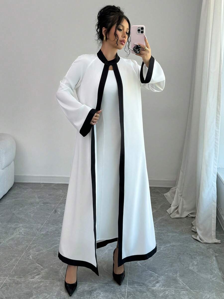 SHEIN Unity 2pcs/Set Women Comfy Sleeveless Dress + Long Sleeve Suit, For Home Wear, All Season - Beige - View 1