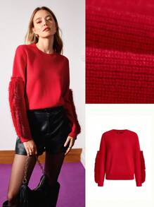 MOTF PREMIUM 毛袖毛衣 - 紅色 - 查看 9