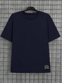 RueChic Men 3pcs Pack Label Detailed Regular T-Shirt - Multicolor - View 3