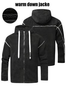 Manfinity Sport Corelite Boyfriend Style Men's Zip-Up Hooded Jacket With Drawstring, Warm For Autumn/Winter