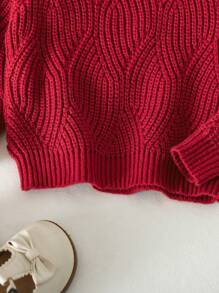 Young Girl Round Collar Solid Color Minimalist Casual Daily Sweater