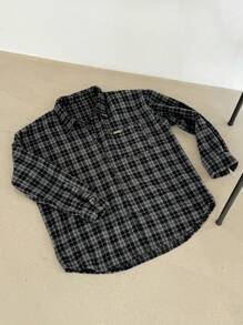 DAZY 男士格子印花休闲正装衬衫，简约时尚，适合日常穿着和秋季服装