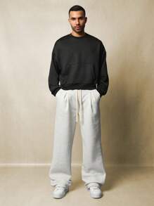 SUMWON Oakland San Francisco Bay Crew Neck Raw Edge Heavyweight Streetwear Sweatshirt With Kangaroo Pocket Urban Contemporary Design