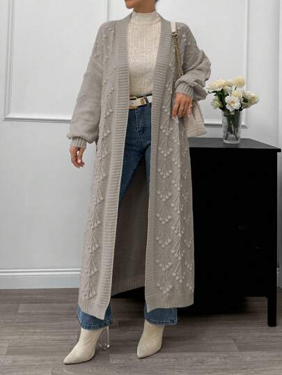 EURMUSE Cárdigan casual de manga larga con diseño gráfico 3D de cerezos para mujer, para otoño/invierno