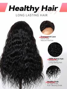 Tóc giả ren phía trước Body Wave 13x4 làm từ tóc thật cho phụ nữ Tóc giả ren phía trước trong suốt có mật độ 180% Tóc thật được nhổ sẵn với tóc con Tóc giả bằng tóc thật nguyên chất Màu đen tự nhiên cho phụ nữ - SNatural - Xem 4