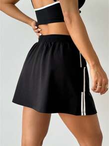 Easithlete 2 合 1 女式运动裙带抽绳，休闲高腰透气网球裙，适合跑步、瑜伽、健身