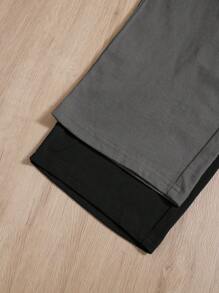 SHEIN 4pcs/Set Teenager Boys Casual Loose Comfy Letter Print Knitted Loungewear Set, Long Sleeve Top And Pants, Retro Sporty Style - Grey - View 4