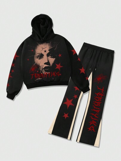 Street Life Men's Loose Cropped Sweatsuit Set, Streetwear