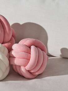 Joivida 1 pieza Bola decorativa de punto hecha a mano, adecuada para sofá, dormitorio, sala de estar, Rama Comfort Home, uso en fiestas, decoración de bed and breakfast, regalo de inauguración de casa, uso de vuelta a la escuela - Rosa - Ver 2