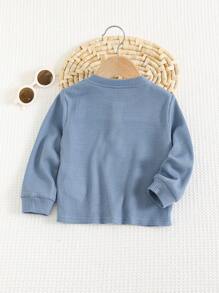 Cozy Pixies Baby Boy Contrast Color Block Soft Knit Crew Neck Long Sleeve Henley Top , Fall Clothes