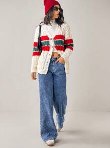 Forever 21 Jeans droits polyvalents casual de couleur unie pour femmes - Bleu azur - Voir 5