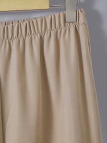 SHEIN 2pcs Set Teen Boys Letter Print Round Neck Short Sleeve Tee And Cargo Pants With Flap Pockets Casual Outfit - White - View 7