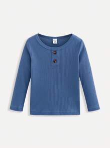 SHEIN 4 pezzi/confezione Magliette a maniche lunghe e collo rotondo per bambini maschi, confezione con combinazioni di più colori