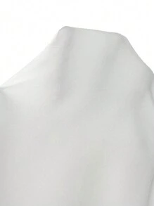 SHEIN LUNE 女士纯色荷叶边装饰纽扣前襟女式衬衫 - 白色 - 查看 3