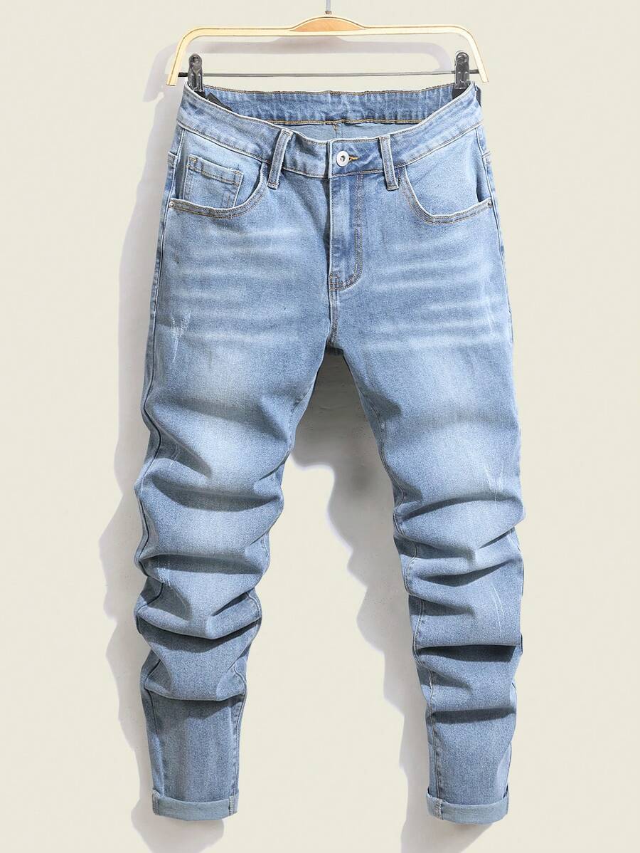 Manfinity Homme Plus Size Men's Casual Denim Jeans, Simple ...
