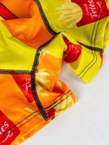 青少年男孩炸薯条图案休闲平角内裤 - 彩色 - 查看 4