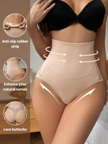 Women's Lace Shaping Body Sculpting Shorts - Apricot - View 2