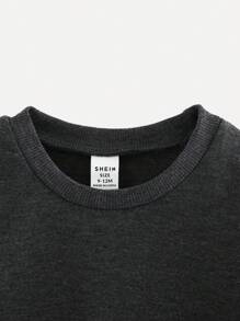SHEIN Bộ 3 áo nỉ cổ tròn tay dài màu trơn phù hợp cho trẻ sơ sinh/trẻ mới biết đi, thích hợp cho hoạt động ngoài trời, nhà trẻ, thể thao, phù hợp cho mùa thu/đông - Nhiều màu - Xem 12