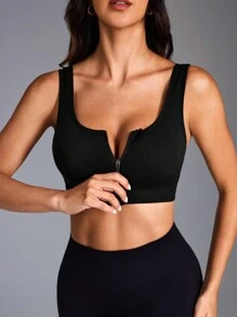 SHEIN Sport Studio Women's Seamless Black Sports Bra