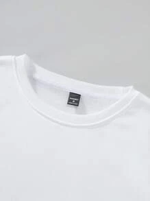 Manfinity LEGND Men's Round Neck Long Sleeve Simple Print Sweatshirt, Casual Daily Wear